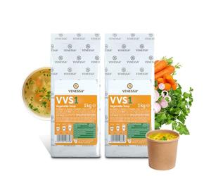 VENESSA VVS1 Lot de 2 sachets de bouillon de légumes fins - 1 kg - Vending Machine à soupe - Soupe végétale - Soupe végétarienne - Soupe de légumes sans grumeaux - Préparation rapide - Convient aux