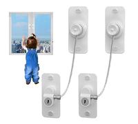 Venêtre Lockets Sécurité des enfants 2pcs Self adhésif Restrictor de fenêtre 180 degrés Locke de sécurité de fenêtre pour enfants avec clé pour la porte coulissante du tiroir du réfrigérateur, les re