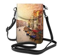 Venezia City Italian Landscape Women's Pu Leather Crossbody Mobile Phone Bag Convient à la plupart des Smartphones Phone Bag