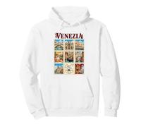 Venezia Venise Italie Vintage Voyage Collage Vénétie Monuments Sweat à Capuche