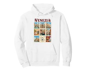 Venezia Venise Italie Vintage Voyage Collage Vénétie Monuments Sweat à Capuche