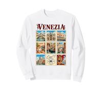 Venezia Venise Italie Vintage Voyage Collage Vénétie Monuments Sweatshirt