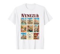 Venezia Venise Italie Vintage Voyage Collage Vénétie Monuments T-Shirt