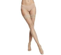 VENEZIANA NUOVA Bas Auto-Fixants Femme 15 Deniers - Bas en Dentelle Autoportants avec Bande Élastique et Flexible sur la Cuisse, Finition Mate Nude Taille XXL