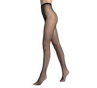 VENEZIANA NUOVA RETE - Collants Femme Resille - Bas Résille Italien Classique - Avec Gousset en Coton - Sans Culotte à la Taille - Pas Moulant - Noir - M