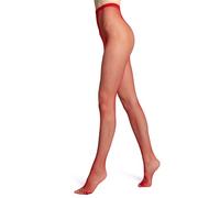 VENEZIANA NUOVA RETE - Collants Femme Resille - Bas Résille Italien Classique - Avec Gousset en Coton - Sans Culotte à la Taille - Pas Moulant - Rouge - M