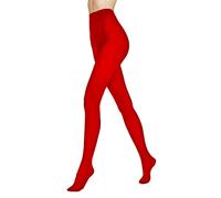 VENEZIANA NUOVA Velvet Collant Femme 40 Deniers - Doux Collant sans Couture - Collant Opaque Mat - Collant Resistant Femme - Collants Mats en Microfibre Durable -Rouge- L