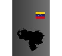 Venezuela Country Map and Flag Design Notebook: Gradient Black and Gray Color Background