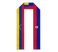 Venezuela Haïti Drapeau haïtien 0 Nation Étole de remise de diplômes Double face Écharpe de diplômé pour proclamation à l'étranger Études internationales pour étudiants