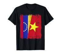 Venezuela Vietnam Demi Drapeau Vénézuélien Histoire vietnamienne T-Shirt