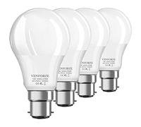 Venforze Lot de 4 ampoules à baïonnette 150 W, ampoules LED A60 B22 15 W, 1600 lm, blanc chaud 2700 K, GLS givré BC à économie d'énergie, non dimmable