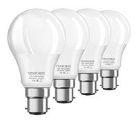 Venforze Lot de 4 ampoules à baïonnette 150 W, ampoules LED A60 B22 15 W,1600 lm, blanc lumière du jour 6000 K, GLS givré BC à économie d'énergie, non variable