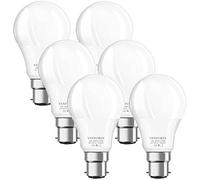 Venforze Lot de 6 ampoules à baïonnette 150 W, ampoules LED A60 B22 15 W, 1600 lm, blanc chaud 2700 K, GLS givré BC à économie d'énergie, intensité non variable