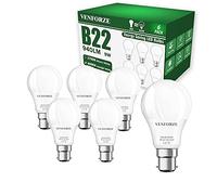 Venforze Lot de 6 ampoules à baïonnette, 9 W (équivalent à 60 W) 6000 K blanc froid B22, 940 lm A60, ampoules à baïonnette non dimmables BC GLS, classe énergétique A