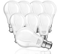 Venforze Lot de 8 ampoules à baïonnette 150 W, ampoules LED A60 B22 15 W, 1600 lm, blanc chaud 2700 K, GLS givré BC à économie d'énergie, non dimmable