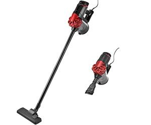 Venga! 2-en-1, cordon d'alimentation de 4 m, sans sac, brosse à plancher 2-en-1 + 2 extras, puissance d'aspiration jusqu'à 20 kPa, rouge/noir, 600 W, VG HVC 3001