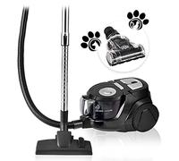 Venga! Aspirateur Traîneau Cyclonique Puissant, sans Sac, avec 5 Accessoires, Brosse pour Les Poils d'animaux, 700 W, Noir/Argent, VG VC 3300