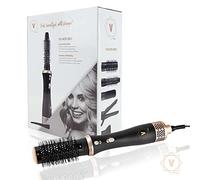 Venga! Brosse Soufflante 5-En-1 Pour Sécher les Cheveux, Friser, Lisser, Donner du Volume, Rehausser, Coiffer et Brosser, 5 Accessoires, 6 Pinces à Cheveux, Noir/Or, 600 W, VG HCR 3001