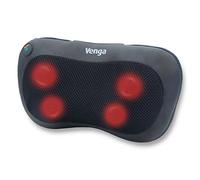 Venga! Coussin Shiatsu Massant et Chauffant, 4 Nœuds de Massage, Fonction Auto-Reverse, Noir, VG MAS 3000
