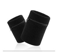 VENI MASEE Sports Thick Solid Color Wristband with Zipper/Wrist Wallet, 1PCS/2PCS Pack