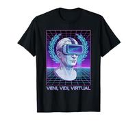 Veni Vidi Virtual Roman VR Cyber Retro Digital Future T-Shirt