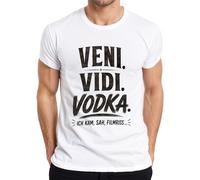 Veni Vidi Vodka Ich kam SAH Statement T-shirt pour homme, Blanc., L