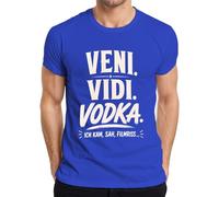 Veni Vidi Vodka Ich kam SAH Statement T-shirt pour homme, bleu, M