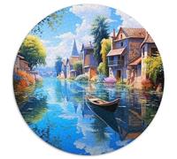 Venice Canal View 1000 Pièces Puzzle Rond Jouets Irrégulière Puzzle Circulaire Unique Puzzles Classiques 1000pcs (67.5x67.5cm)