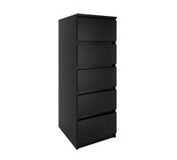 VENICE - Commode contemporaine haute chambre/salon/bureau 45x40x111 - 5 tiroirs coulissants - Meuble de rangement - Chiffonier