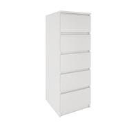 VENICE - Commode contemporaine haute chambre/salon/bureau 45x40x111 - 5 tiroirs coulissants - Meuble de rangement - Chiffonier