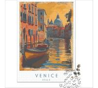 Venice Italy Poster Puzzle 1000 pièces pour Adultes | puzzle relaxant pour la pleine conscience un passe temps paisible pour se concentrer et profiter d'un moment calme38x26cm