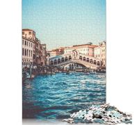 Venice Italy Rialto Bridge Puzzle 1000 Pièces Educa Jouet en Bois Cadeau Unique De l'art De La Décoration Jeu Éducatif Challenge Toy pour Adultes Et Enfants À Partir De 12 Ans 1000pcs (38x26cm)