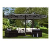 Venice parasol double gris droit ovale 2,7 x 4,6 m