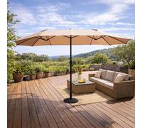 CONCEPT USINE | Parasol Rectangulaire Double VENICE en Acier Taupe | 2,7 x 4,6 m | Ombrage & Protection Solaire | Terrasse Jardin Piscine | Résistance Soleil & Pluie | Qualité & Durabilité