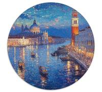 Venice Water City 1000 Pièces Puzzle Circulaire Unique Cadeau Impossible Jigsaw pour Adultes Famille Amis 1000pcs (67.5x67.5cm)