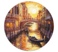 Venice Water City 1000 Pièces Puzzle Rond Classiques Jeu D'Intelligence Impossible Puzzle Famille Amis 1000pcs (67.5x67.5cm)