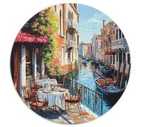 Venice Water City 1000 Pieces Puzzles Ronds Puzzle Cadeaux Jeu D'Intelligence Puzzle DIY pour Adultes Et Enfants 1000pcs (67.5x67.5cm)