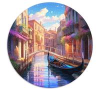 Venice Water City 1000 Pieces Puzzles Ronds Puzzle De l'art De La Décoration Moderne Jeu D'Intelligence Puzzle De Qualité Supérieure pour Adultes Et Enfants 1000pcs (67.5x67.5cm)