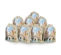 Venice Water City Lot de 8 petits sacs en toile de jute, petits sacs cadeaux en toile de jute adaptés pour les fêtes et les festivals ainsi que pour les bonbons, sacs cadeaux faits à la main