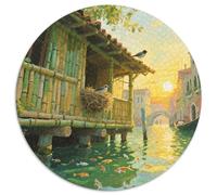 Venice Water City Puzzle 1000 Pièces Cadeau Unique Building Jeu Éducatif Challenge Toy À De Qualité Supérieure Peinture Art pour Adultes Et Enfants 1000pcs (67.5x67.5cm)