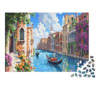 Venice Water City Puzzle 1000 Pièces Educa Jouet en Bois Jeu D'Intelligence Décoration Intérieure Canal Jeu Éducatif Challenge Toy Adultes Et Enfants À Partir De 14 Ans 1000pcs (75x50cm)
