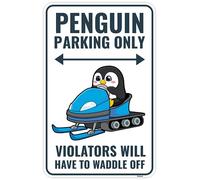 Venicor Penguin Sign Decor - 9 x 14 Inches - Aluminum - Cute Penguin Gifts for Women Kids - Penguin Party Decorations Keychain Figurines Toys Stuff