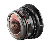 Venidice Objectif Fisheye MK-3,5 mm F2.8 Ultra Grand Angle pour Appareil Photo sans Miroir Olympus, Panasonic, Lumix MFT Micro Four Thirds 4/3, Monture 4/3, Noir, Chiffon de Nettoyage Venidice