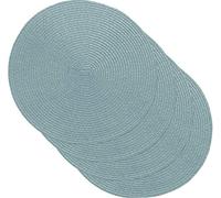 Venilia 59125 Lot de 4 Sets de Table, Bleus, Ronds, pour Salle à Manger, Dessous de Plat, tissés, qualité Alimentaire, 38 cm