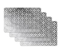 Venilia Avio Lot de 4 Sets de Table Motif Cercles Noirs et Blancs - 45 x 30 cm - Lavables - Protection de Table - Anti-Taches et imperméables - Qualité Alimentaire