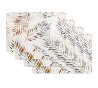 Venilia Lapu Lot de 4 Sets de Table Motif Feuilles de Palmier Gris Clair 45 x 30 cm Lavables Résistant à la saleté et à l'eau Qualité Alimentaire