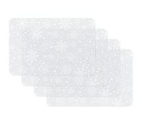 Venilia Lot de 4 Sets de Table en Flocons de Neige Blancs Transparents pour Salle à Manger, Dessous de Plat, décoration de Table de Noël, lavables, qualité Alimentaire, 45 x 30 cm