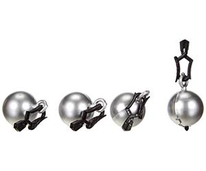 Venilia Poids Boules Clips, Porte-Nappe, Fixation pour Nappe, Poids de Nappe, Support de Nappe, 4 Part, Argent, 54202