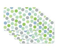 Venilia Set de Table imprimé Confetti Multico Vert, Napperon pour Salle à Manger, Tapis de Table à Manger, rectangulaire, 4 pièce, 45 x 30cm, 59057