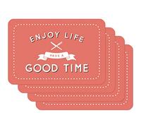 Venilia Set de table imprimé Dictons good Time, Napperon pour salle à manger, Tapis de table à manger, rectangulaire, 4 pièce, 45 x 30cm, 59073